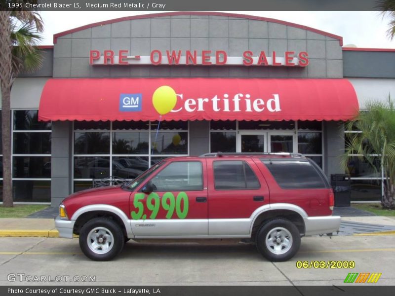 Medium Red Metallic / Gray 1995 Chevrolet Blazer LS
