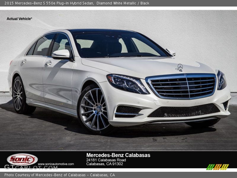 Diamond White Metallic / Black 2015 Mercedes-Benz S 550e Plug-In Hybrid Sedan