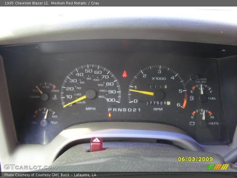 Medium Red Metallic / Gray 1995 Chevrolet Blazer LS