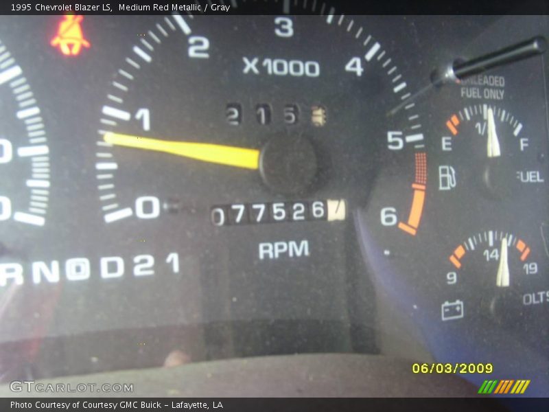 Medium Red Metallic / Gray 1995 Chevrolet Blazer LS