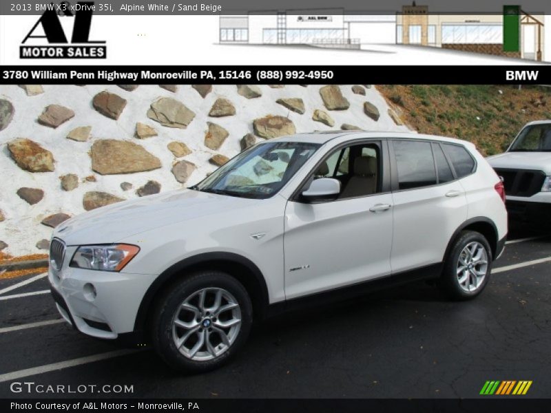 Alpine White / Sand Beige 2013 BMW X3 xDrive 35i