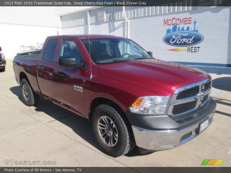 Deep Cherry Red Pearl / Black/Diesel Gray 2013 Ram 1500 Tradesman Quad Cab