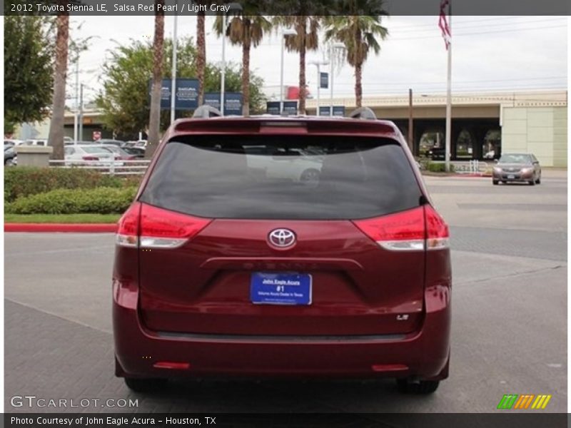 Salsa Red Pearl / Light Gray 2012 Toyota Sienna LE
