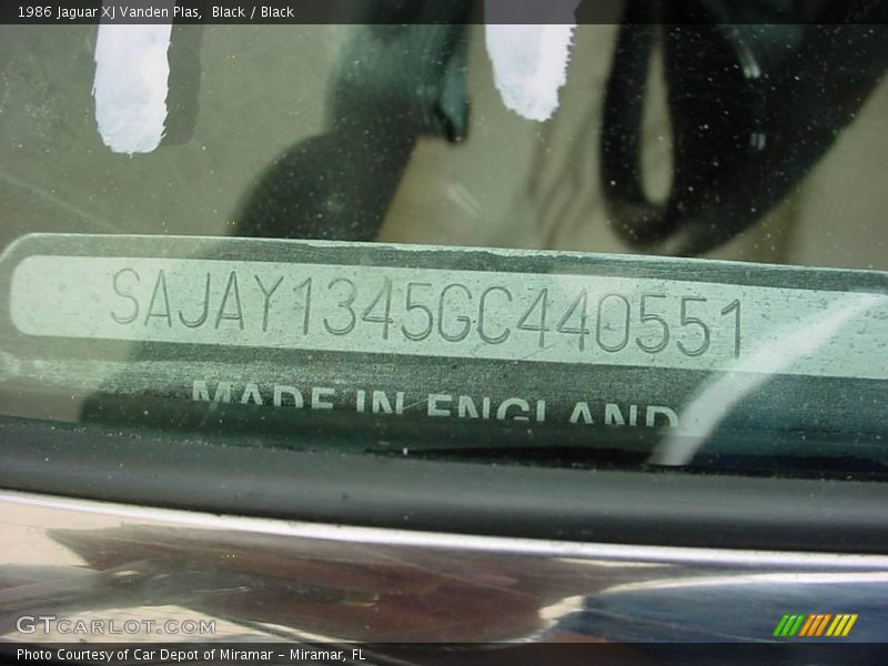 Black / Black 1986 Jaguar XJ Vanden Plas