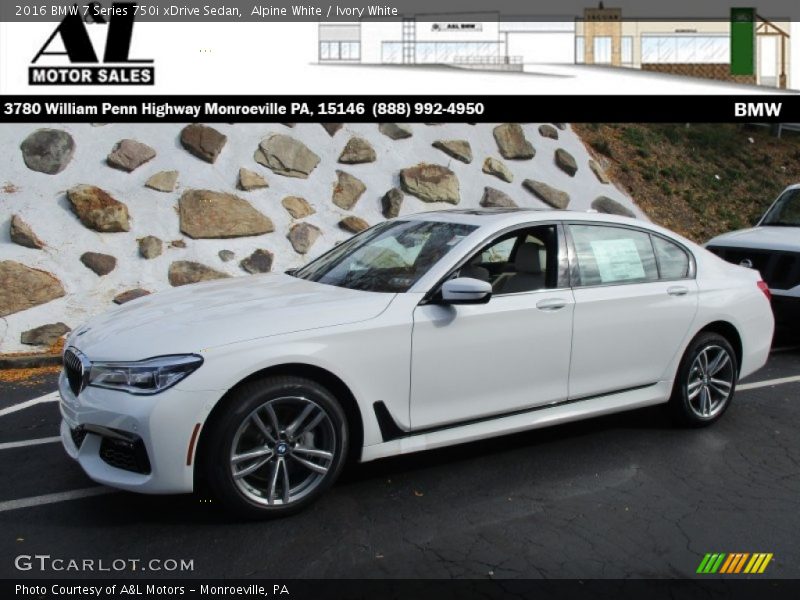 Alpine White / Ivory White 2016 BMW 7 Series 750i xDrive Sedan
