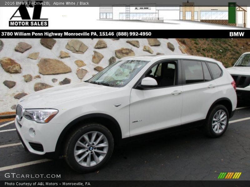 Alpine White / Black 2016 BMW X3 xDrive28i