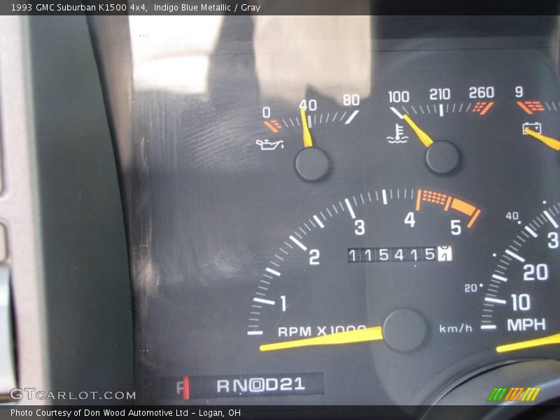 Indigo Blue Metallic / Gray 1993 GMC Suburban K1500 4x4