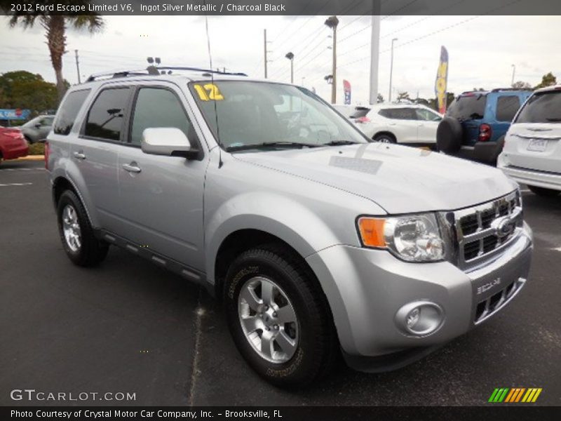 Ingot Silver Metallic / Charcoal Black 2012 Ford Escape Limited V6