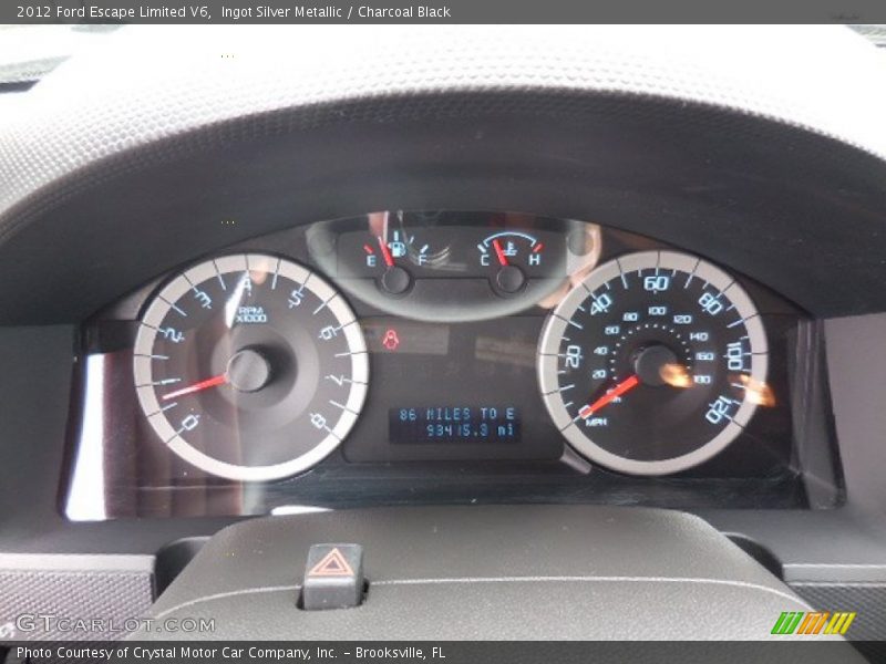 Ingot Silver Metallic / Charcoal Black 2012 Ford Escape Limited V6