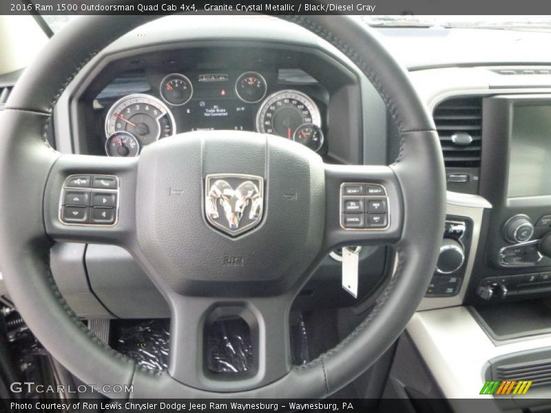 Granite Crystal Metallic / Black/Diesel Gray 2016 Ram 1500 Outdoorsman Quad Cab 4x4