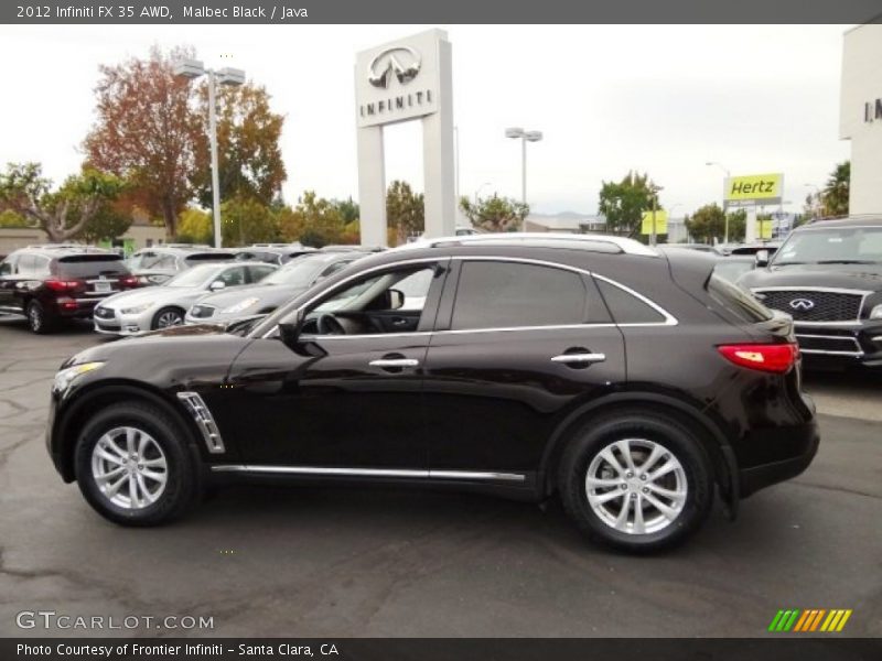 Malbec Black / Java 2012 Infiniti FX 35 AWD