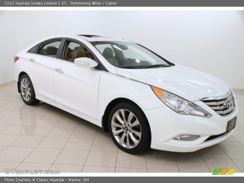 Shimmering White / Camel 2013 Hyundai Sonata Limited 2.0T
