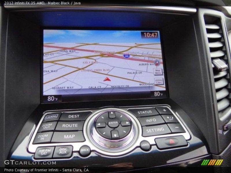 Controls of 2012 FX 35 AWD