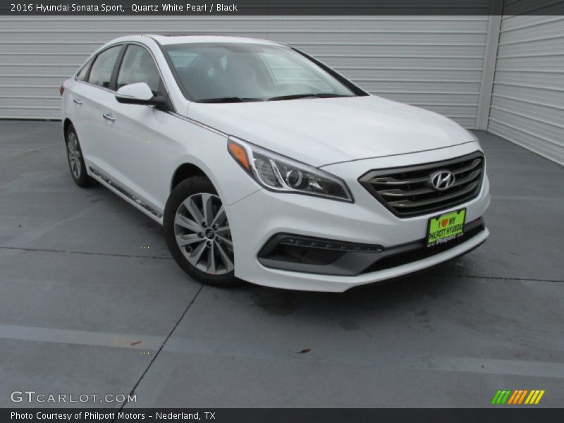 Quartz White Pearl / Black 2016 Hyundai Sonata Sport