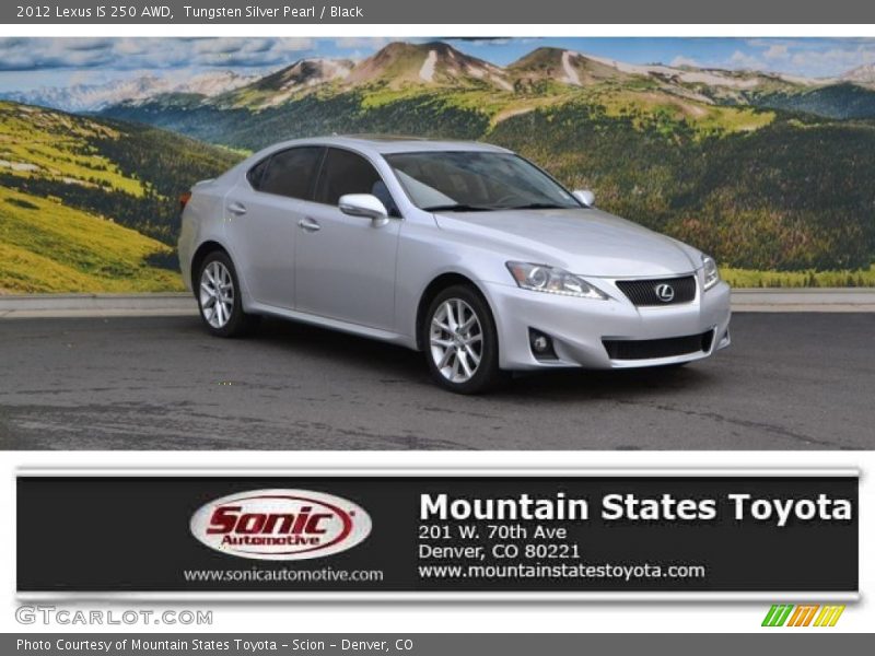 Tungsten Silver Pearl / Black 2012 Lexus IS 250 AWD