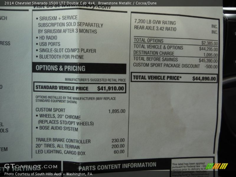 Brownstone Metallic / Cocoa/Dune 2014 Chevrolet Silverado 1500 LTZ Double Cab 4x4