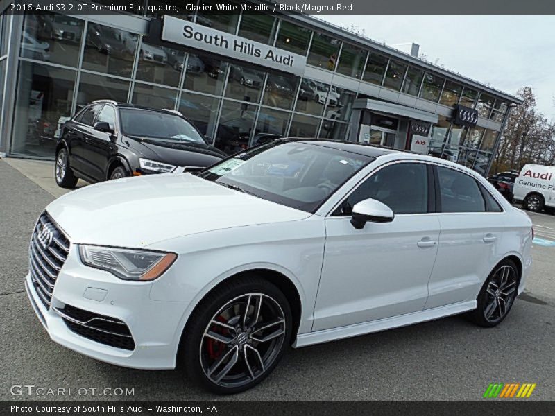 Glacier White Metallic / Black/Magma Red 2016 Audi S3 2.0T Premium Plus quattro