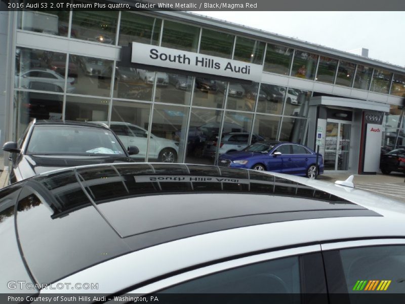 Glacier White Metallic / Black/Magma Red 2016 Audi S3 2.0T Premium Plus quattro