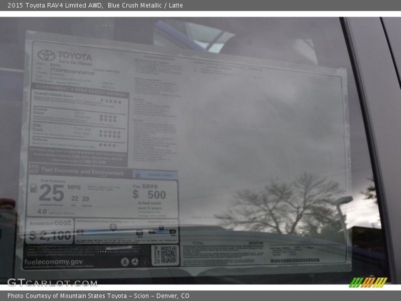 Blue Crush Metallic / Latte 2015 Toyota RAV4 Limited AWD