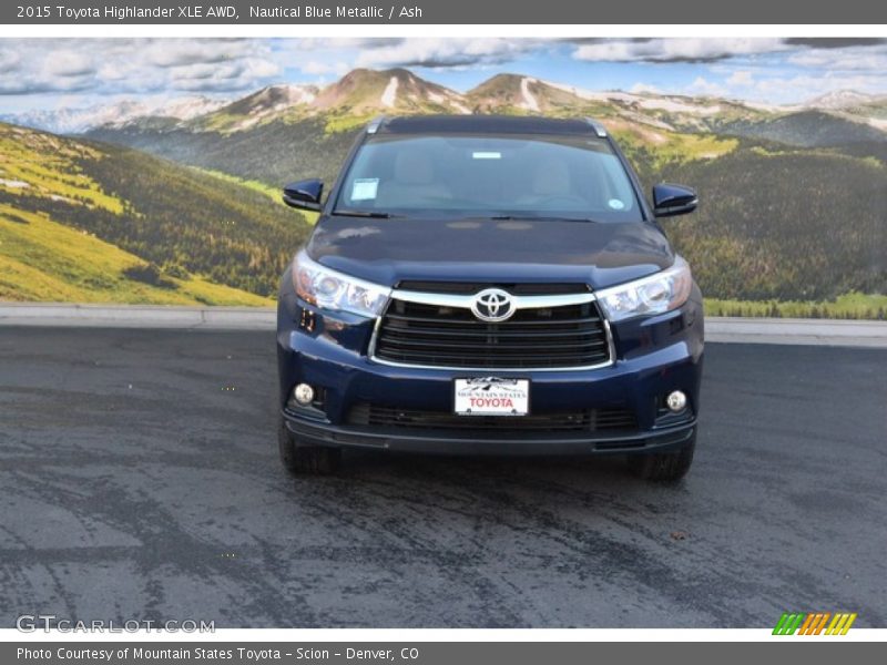 Nautical Blue Metallic / Ash 2015 Toyota Highlander XLE AWD