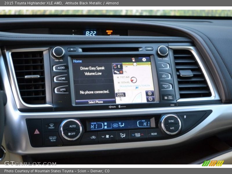 Attitude Black Metallic / Almond 2015 Toyota Highlander XLE AWD