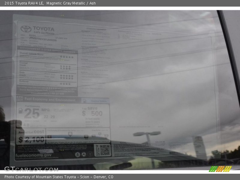 Magnetic Gray Metallic / Ash 2015 Toyota RAV4 LE
