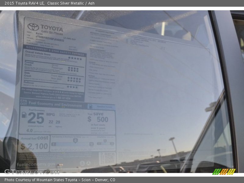Classic Silver Metallic / Ash 2015 Toyota RAV4 LE