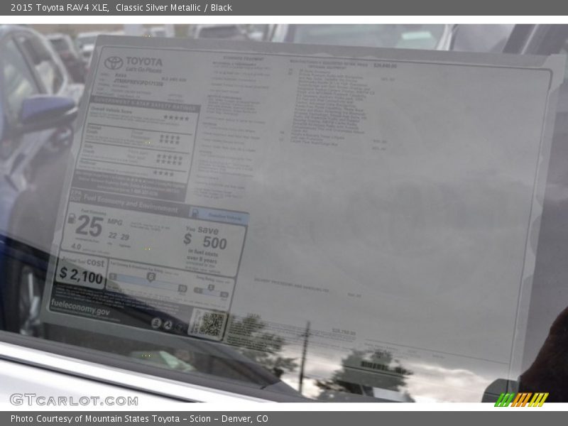 Classic Silver Metallic / Black 2015 Toyota RAV4 XLE