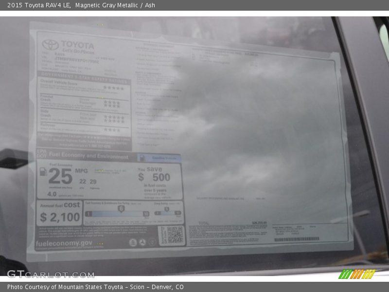 Magnetic Gray Metallic / Ash 2015 Toyota RAV4 LE