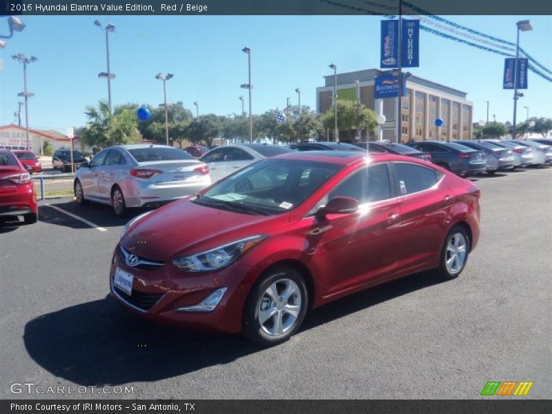 Red / Beige 2016 Hyundai Elantra Value Edition