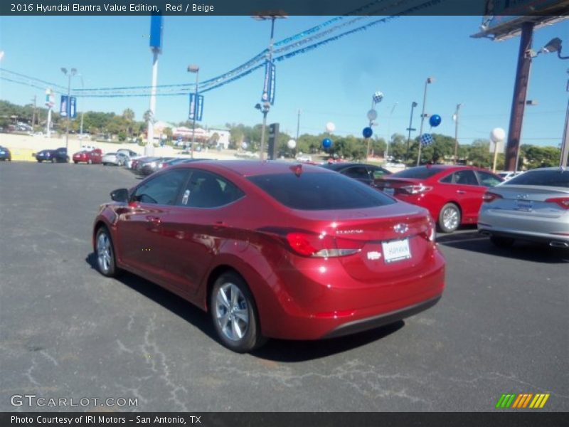 Red / Beige 2016 Hyundai Elantra Value Edition