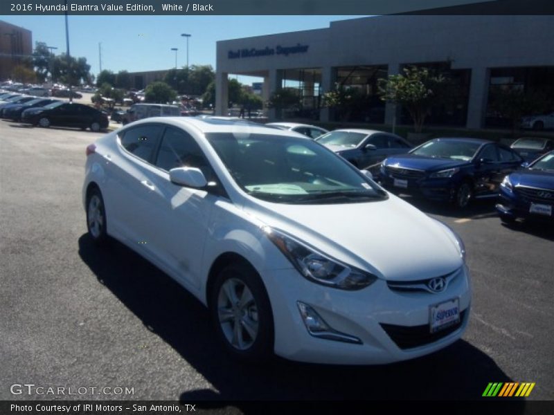 White / Black 2016 Hyundai Elantra Value Edition