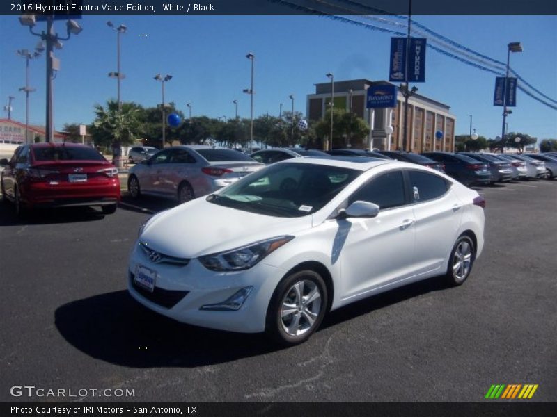 White / Black 2016 Hyundai Elantra Value Edition