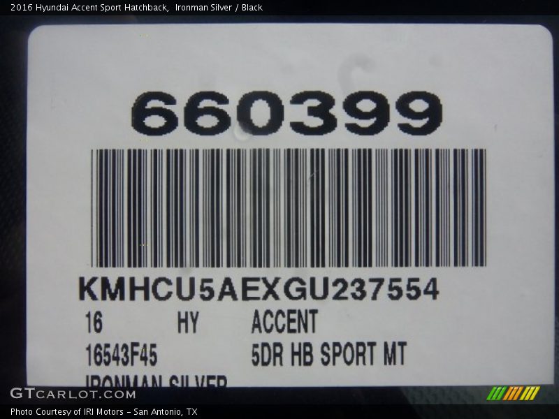 Ironman Silver / Black 2016 Hyundai Accent Sport Hatchback