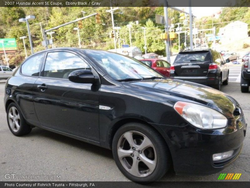 Ebony Black / Gray 2007 Hyundai Accent SE Coupe