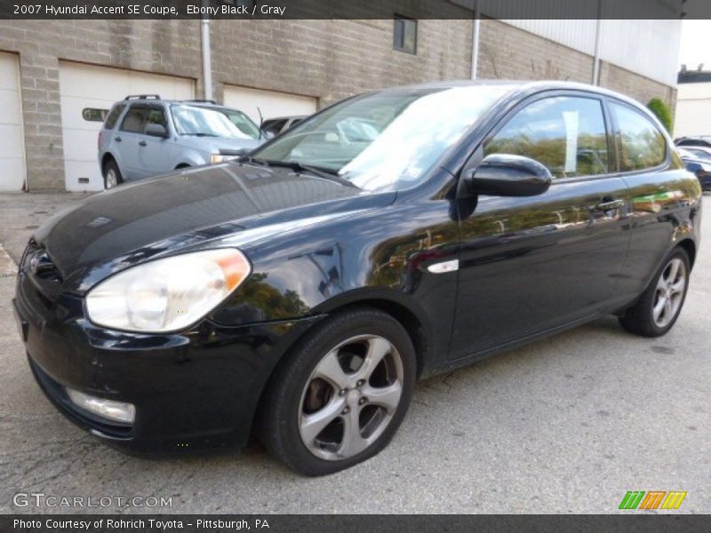 Ebony Black / Gray 2007 Hyundai Accent SE Coupe