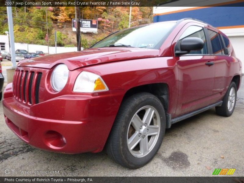 Inferno Red Crystal Pearlcoat / Pastel Slate Gray 2007 Jeep Compass Sport