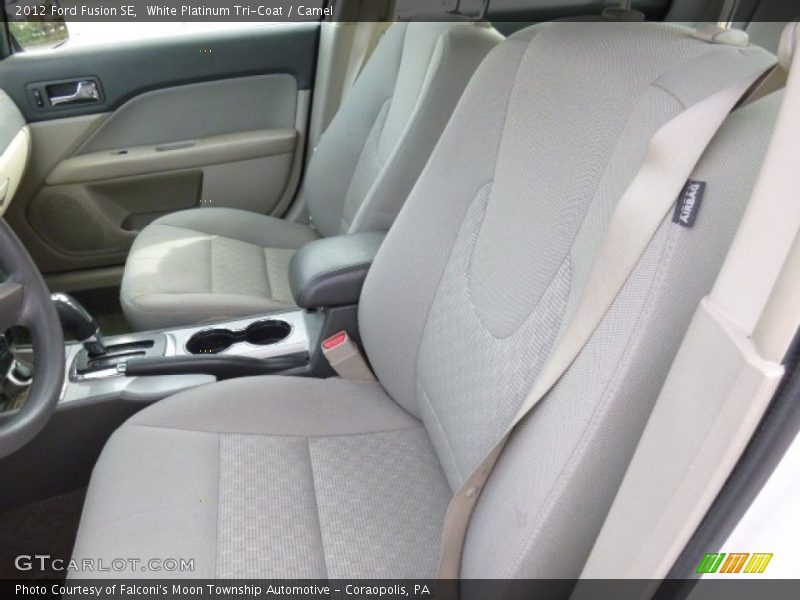 White Platinum Tri-Coat / Camel 2012 Ford Fusion SE