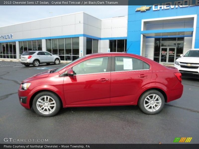 Crystal Red Tintcoat / Jet Black/Dark Titanium 2013 Chevrolet Sonic LT Sedan