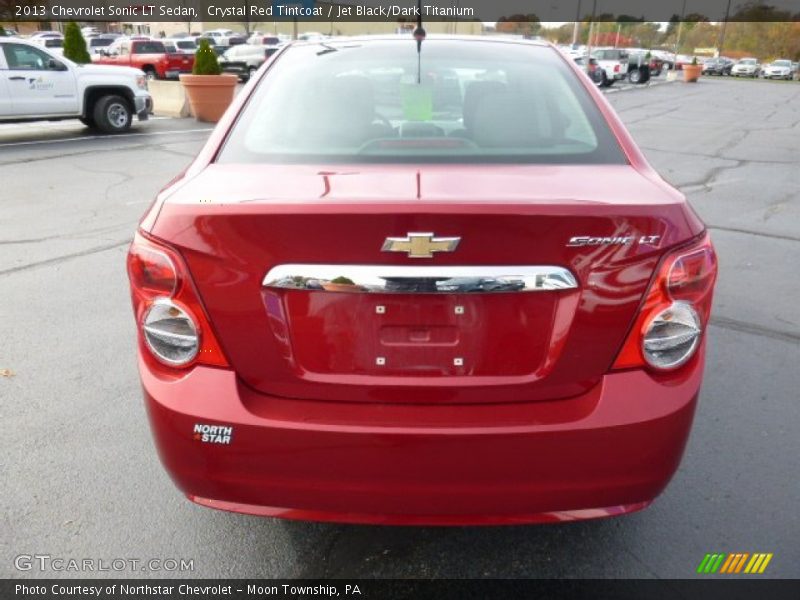 Crystal Red Tintcoat / Jet Black/Dark Titanium 2013 Chevrolet Sonic LT Sedan