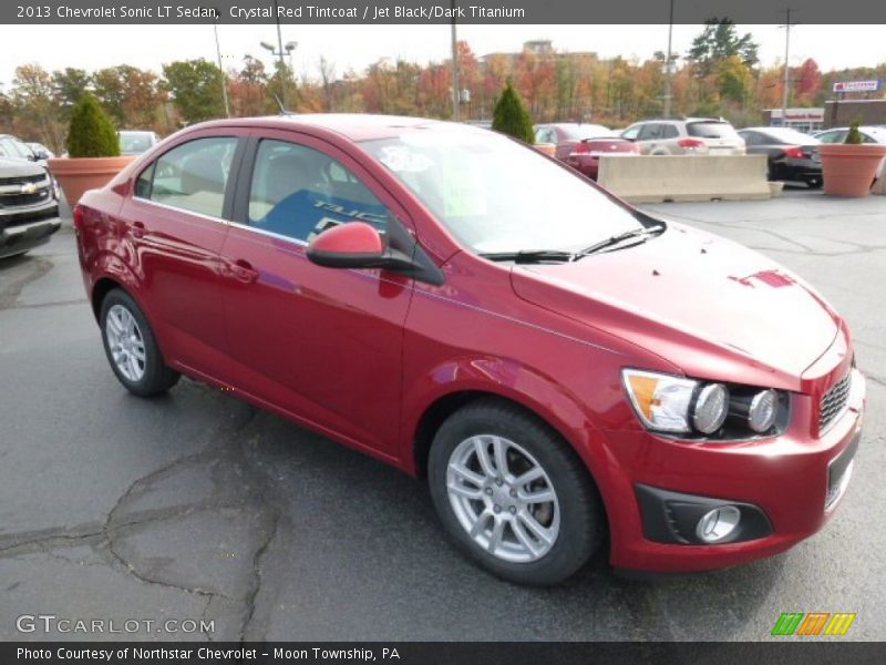 Crystal Red Tintcoat / Jet Black/Dark Titanium 2013 Chevrolet Sonic LT Sedan