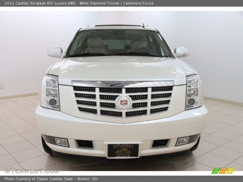 White Diamond Tricoat / Cashmere/Cocoa 2011 Cadillac Escalade ESV Luxury AWD