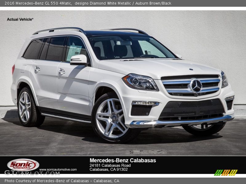 designo Diamond White Metallic / Auburn Brown/Black 2016 Mercedes-Benz GL 550 4Matic