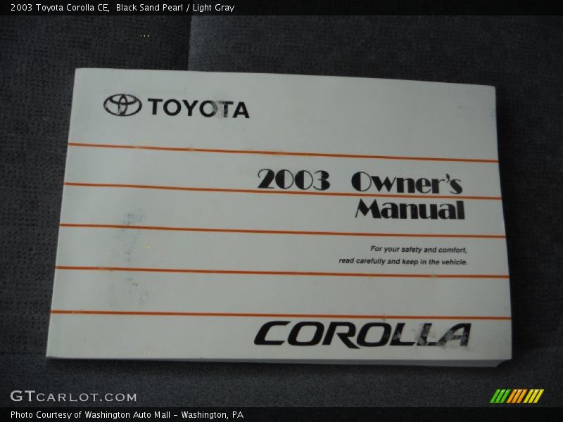 Black Sand Pearl / Light Gray 2003 Toyota Corolla CE