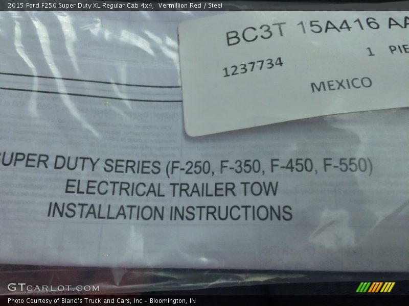 Vermillion Red / Steel 2015 Ford F250 Super Duty XL Regular Cab 4x4