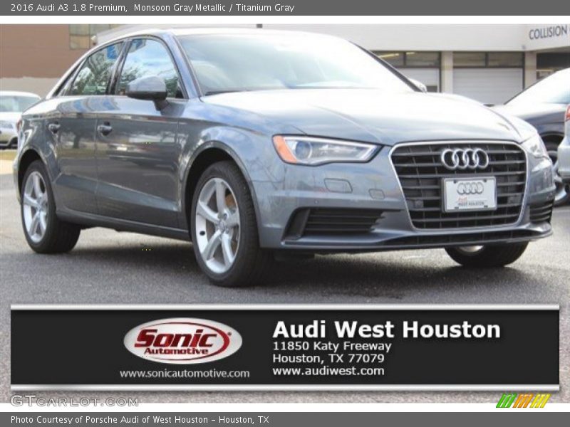 Monsoon Gray Metallic / Titanium Gray 2016 Audi A3 1.8 Premium