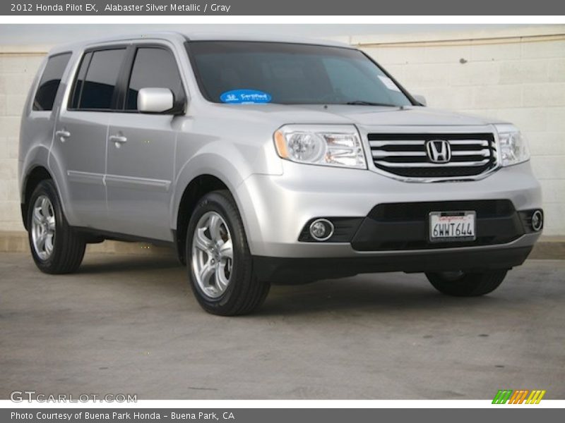 Alabaster Silver Metallic / Gray 2012 Honda Pilot EX