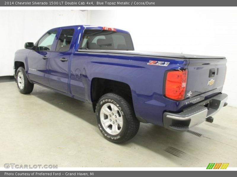 Blue Topaz Metallic / Cocoa/Dune 2014 Chevrolet Silverado 1500 LT Double Cab 4x4