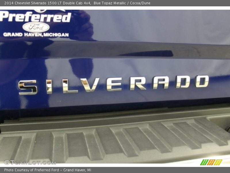 Blue Topaz Metallic / Cocoa/Dune 2014 Chevrolet Silverado 1500 LT Double Cab 4x4