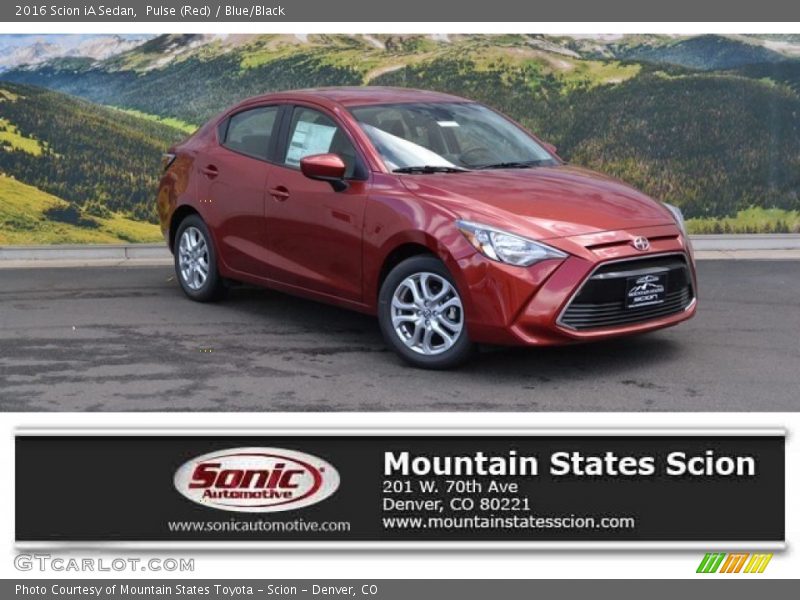 Pulse (Red) / Blue/Black 2016 Scion iA Sedan